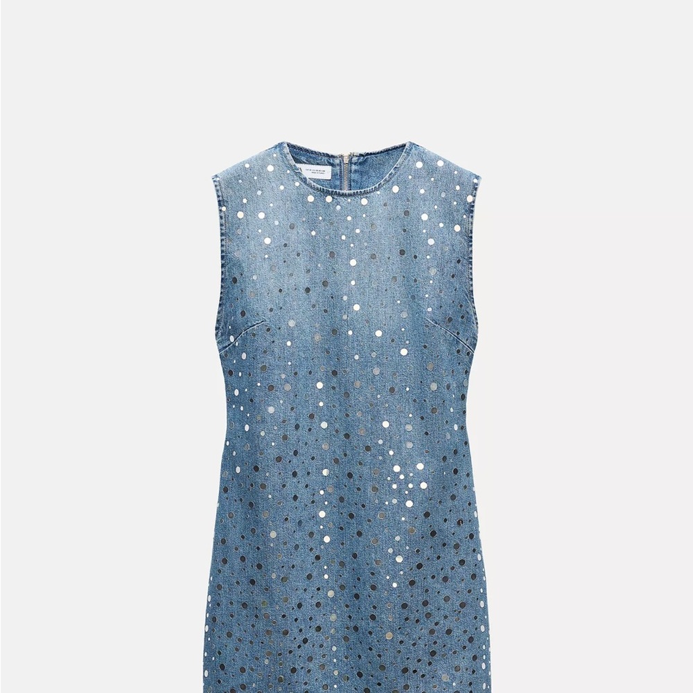 Zara Blue Sequin Embellished Sheath Mini Dress